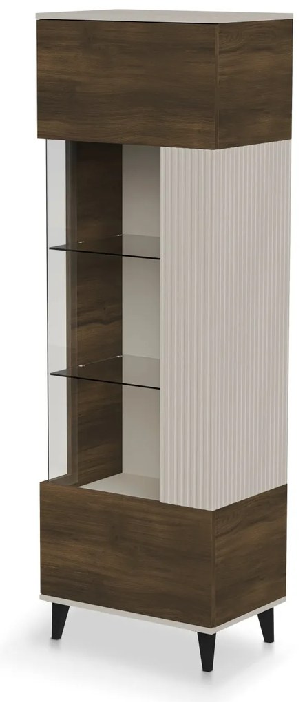 Vitrína Random 60 cm ořech/kašmír