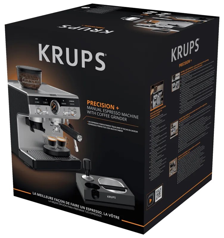 Pákový kávovar KRUPS Precision+ XP804T10 Hliníkový/Čierny