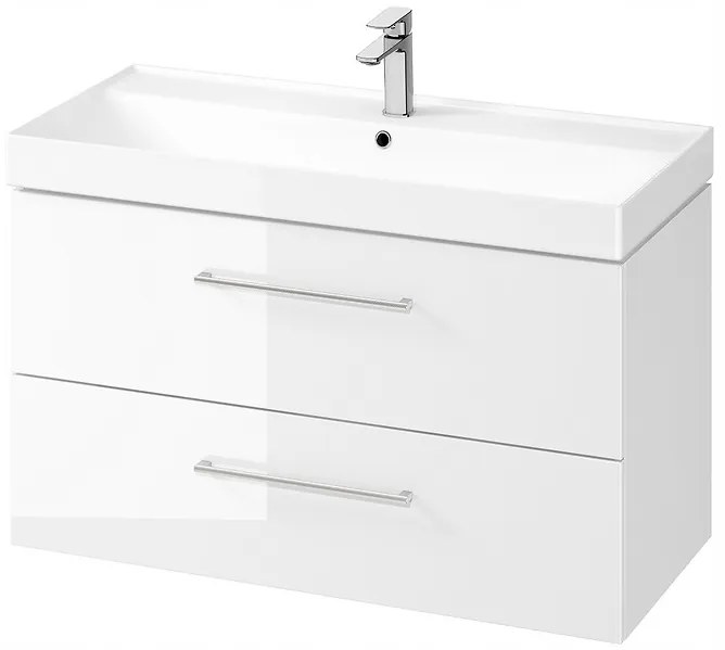 Cersanit Larga, závesná umývadlová skrinka 100cm, biela lesklá, S932-076