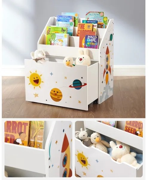 Detská knižnica s zásuvkou ANET biela