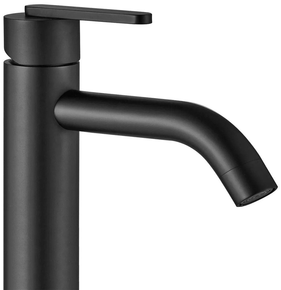 Rea Ontario, vysoká umývadlová batéria h-300, čierna matná, REA-B5508