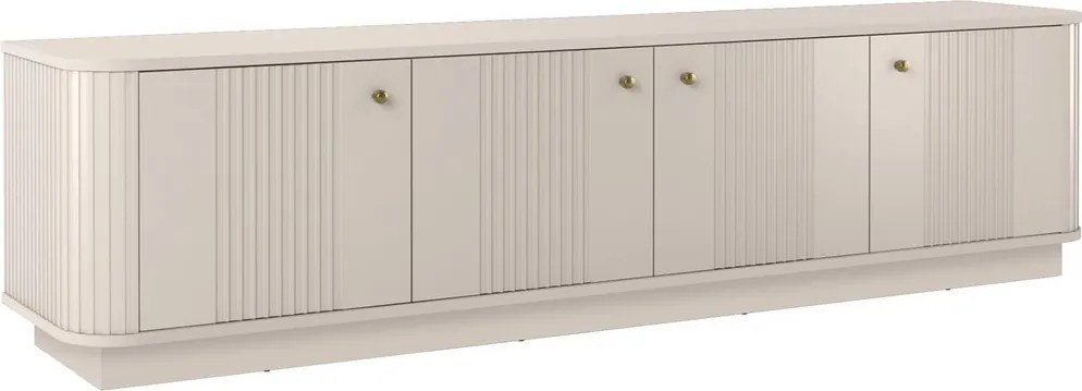 TV skrinka Vesper 4D 187 cm - kašmír / zlaté úchytky