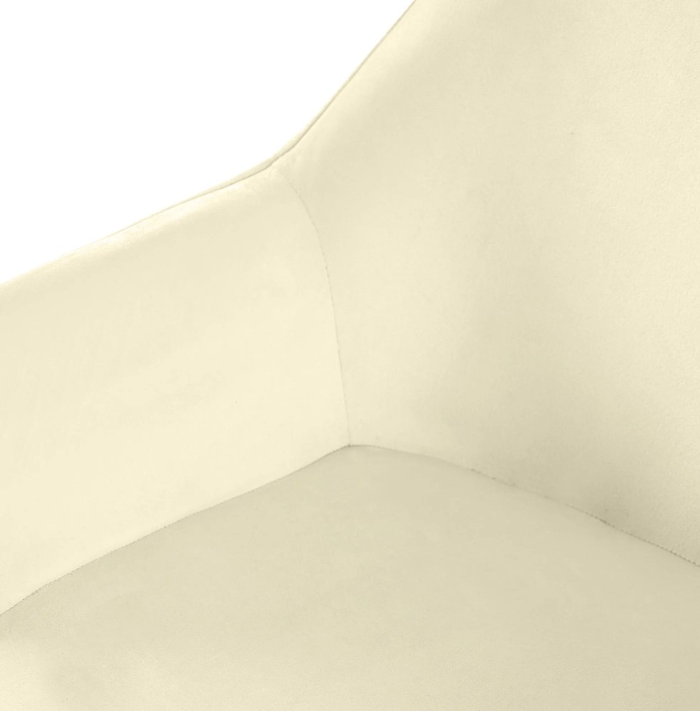 Sada 2 ks jedálenskej stoličky Luena zamat - krémová