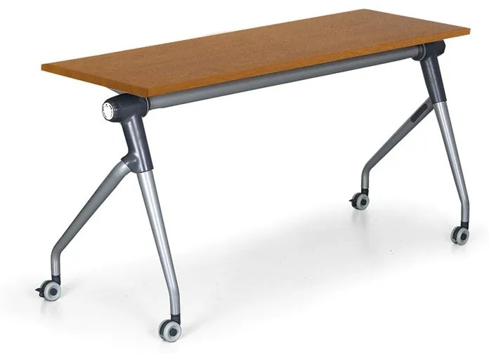 Skladací rokovací stôl so sklopnou doskou TRAINING PLUS, 1450x450 mm, čerešňa