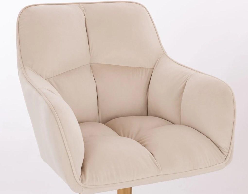 LuxuryForm DESIGN Kreslo AMALFI VELUR na čiernom tanieri - krémové