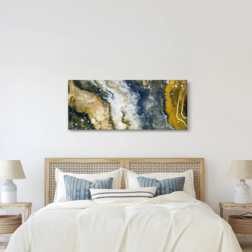 Obraz - Zlatá abstrakcia (120x50 cm)