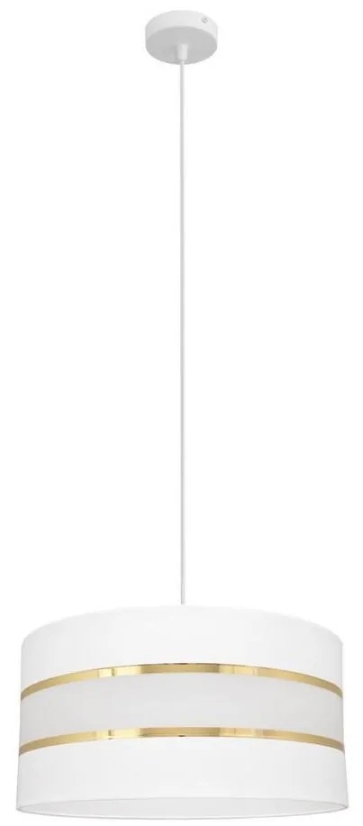 Luster na lanku HELEN 1xE27/15W/230V pr. 40 cm biela/zlatá