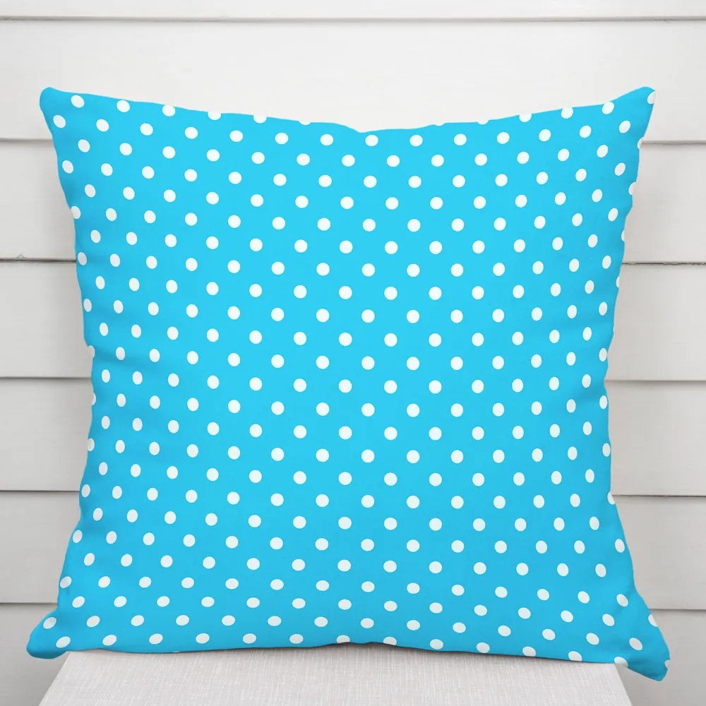 Biante Bavlnená obliečka na vankúš Sandra SA-135 Biele bodky na modrom 45 x 45 cm