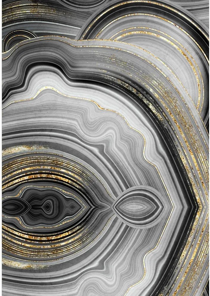 Sivé/v zlatej farbe kúpeľňové predložky v súprave 2 ks 60x100 cm CT – Foutastic