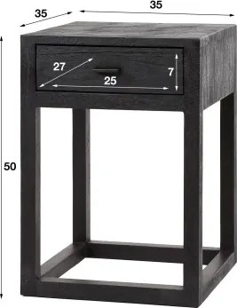 Nočný stolík 28-15 Square Drevo Mango - Komfort-nábytok