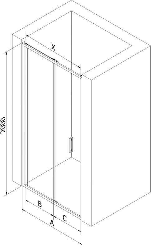 Mexen Exo, skladacie sprchové dvere, 110 cm, transparentné sklo, chróm, 816-110-000-01-00
