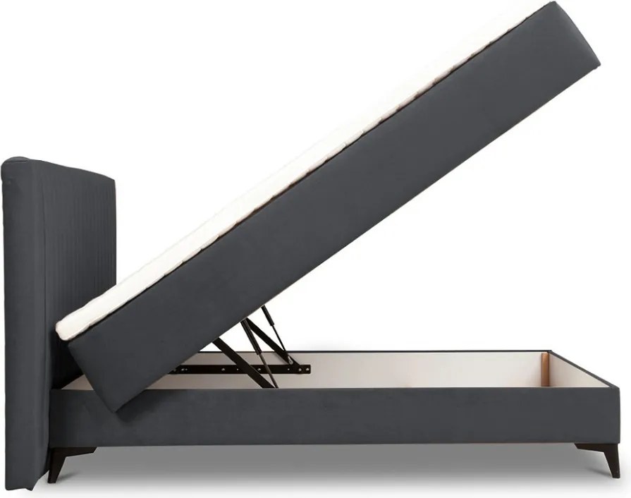 Postel Kalla 140x200 cm, tmavo šedá látka