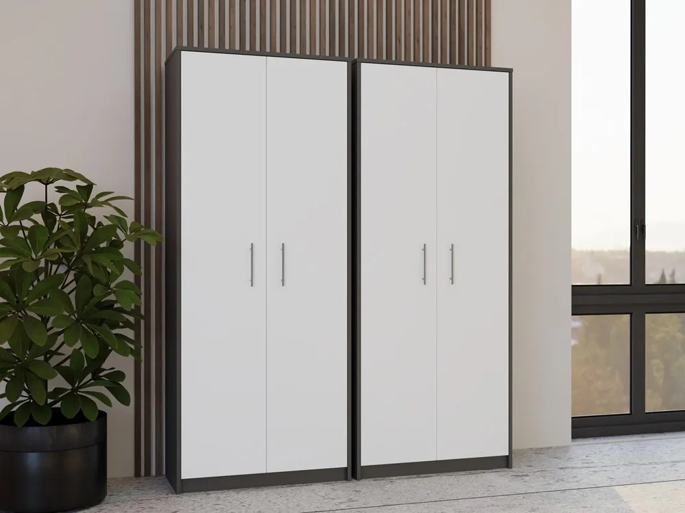 Kancelársky regál OLIV 2D antracit/biela