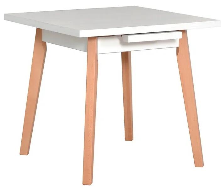 Rozkladací štvorcový stôl Harry 80 x 80/110 I L, Morenie: biela - L, Farby nožičiek: sonoma