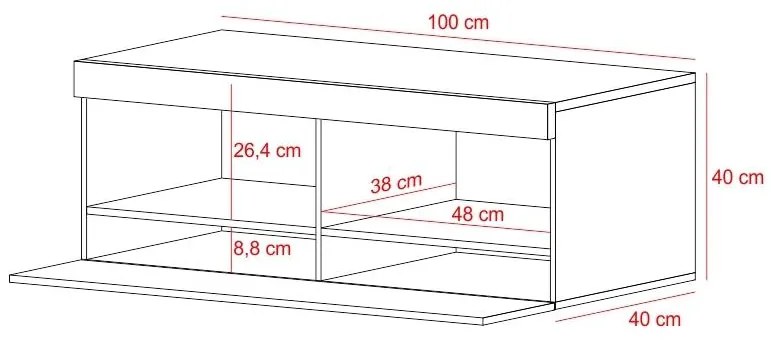 TV skrinka/stolík Violett 100 (s osvetlením) (dub lancaster + čierna). Akcia -17%. Vlastná spoľahlivá doprava až k Vám domov. 1098640