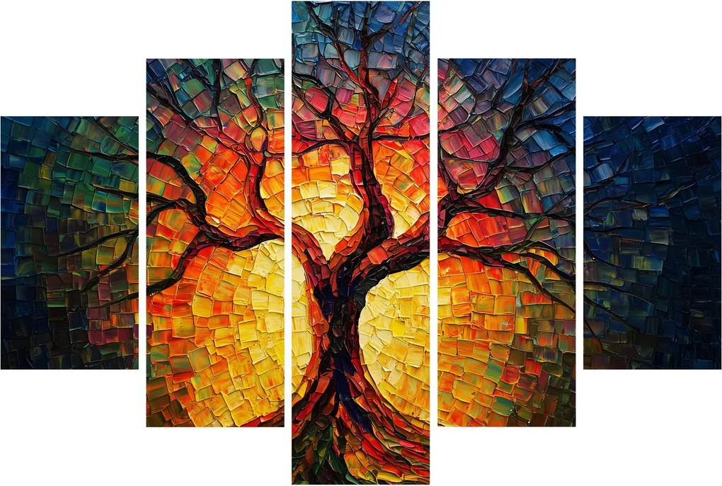 Obraz - Strom života v mozaike (150x105 cm)