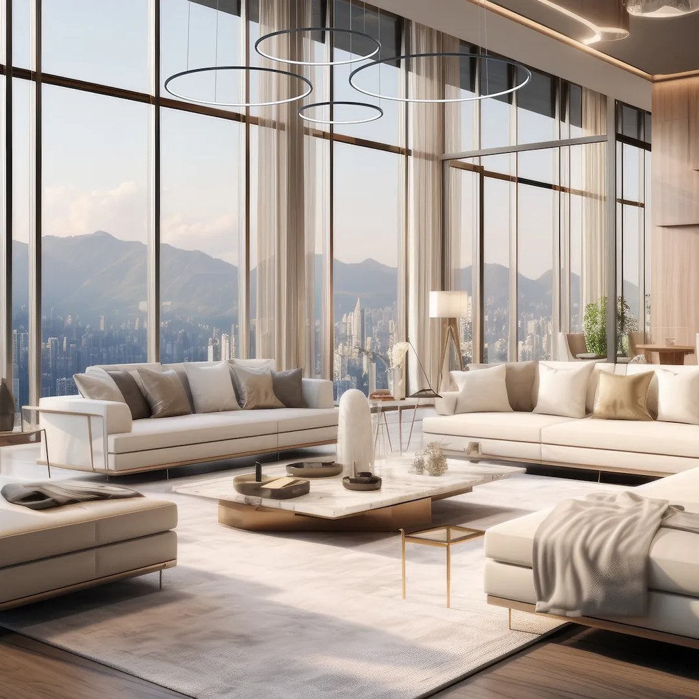 Závesné LED svietidlo Saturno, 4x LED 120w, 4000k, b