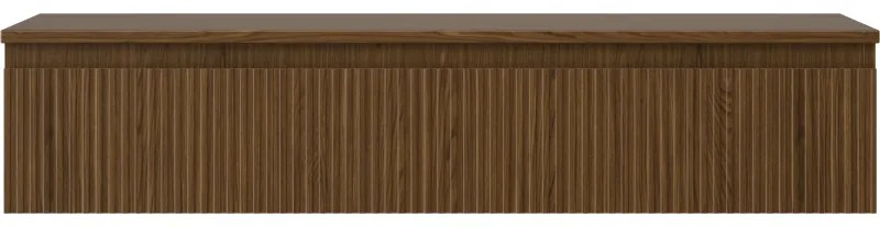 Mexen Rivel, kúpeľňová skrinka pod umývadlo 120 cm s hornou časťou, 1 zásuvka, drážkovaná, orech, 91A20-12023-1-BFC86