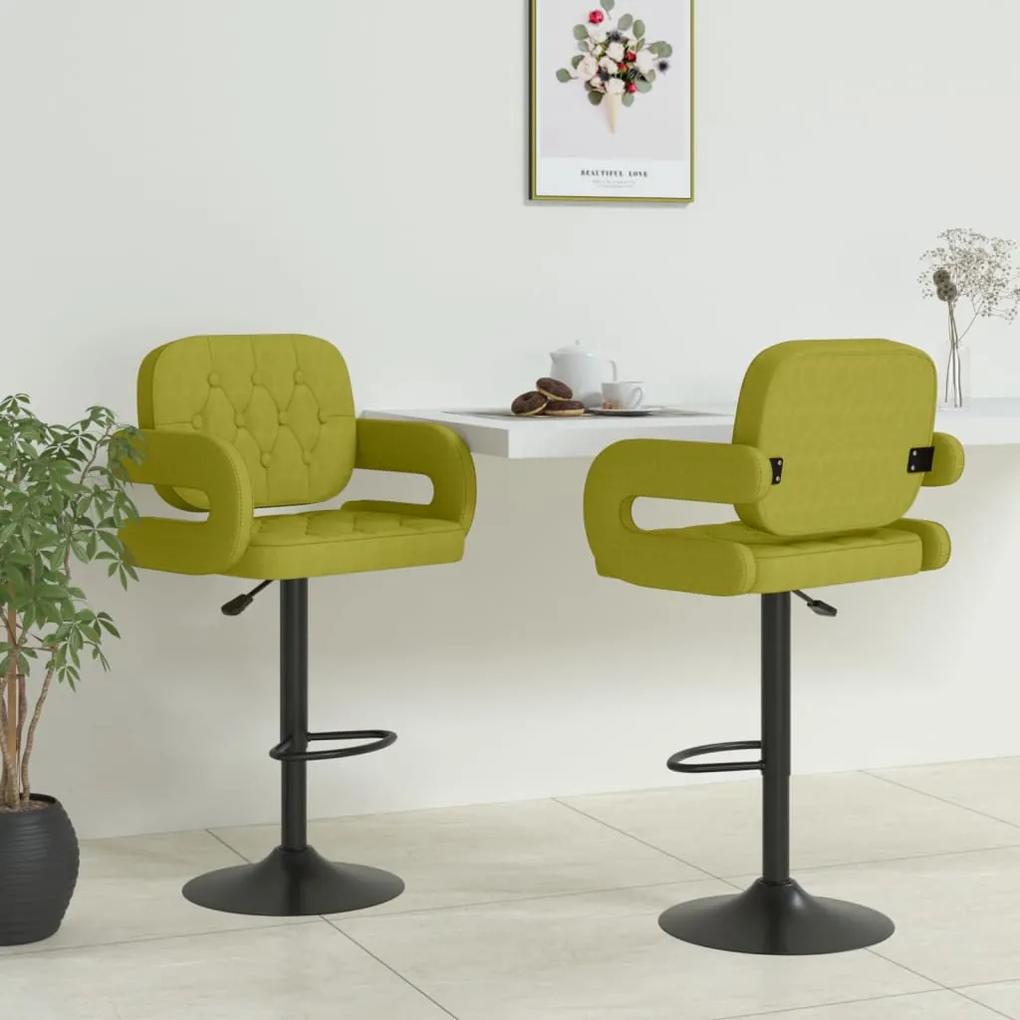 Barové stoličky 2 ks zelené látkové 335622