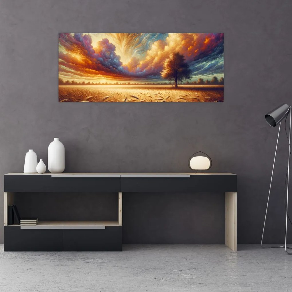 Obraz – Strom na poli (120x50 cm)