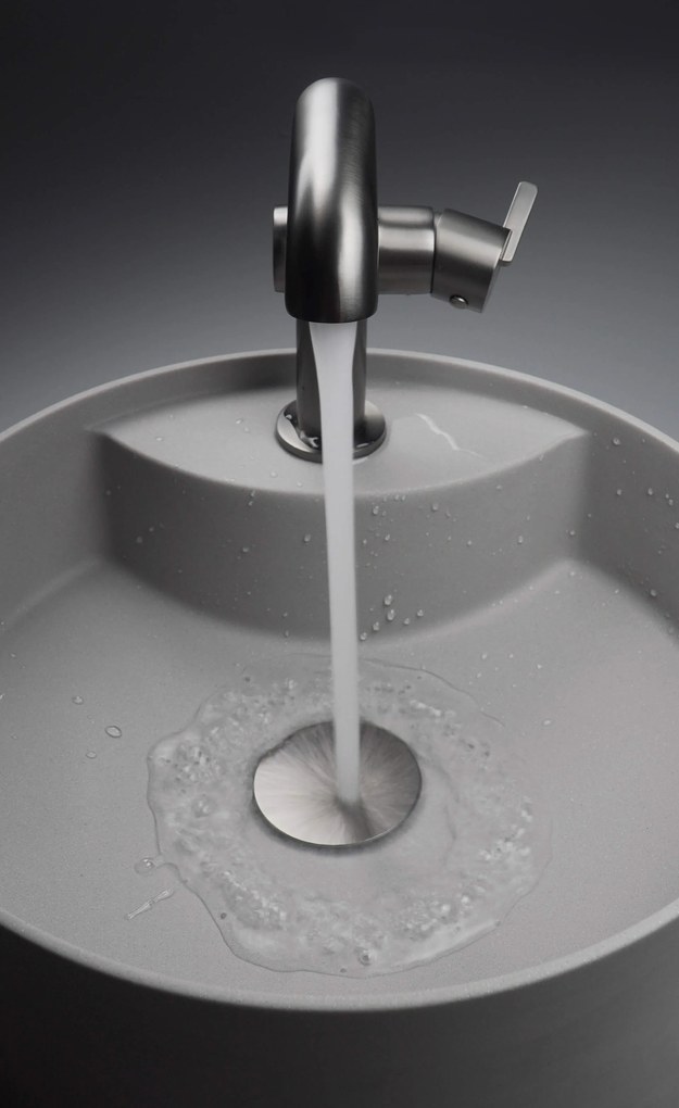 Deante Silia, umývadlo na dosku s otvorom na batériu 360x360x125mm, šedá metalíza, DEA-CQS_SU4B