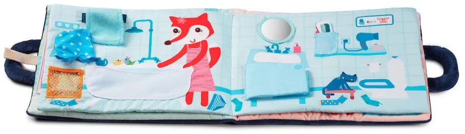 Lilliputiens - textilná didaktická knižka - Dobrú noc, líška Alice