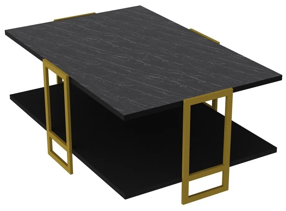 Konferenčný stolík Polka čierno-zlatý