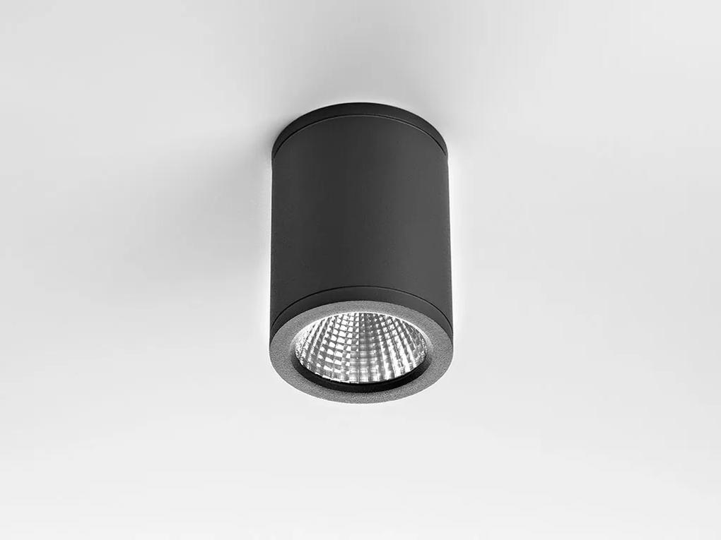 LED2 Vonkajšie prisadené stropné LED osvetlenie TUBO, 6W, teplá biela, okrúhle, antracitové, IP54
