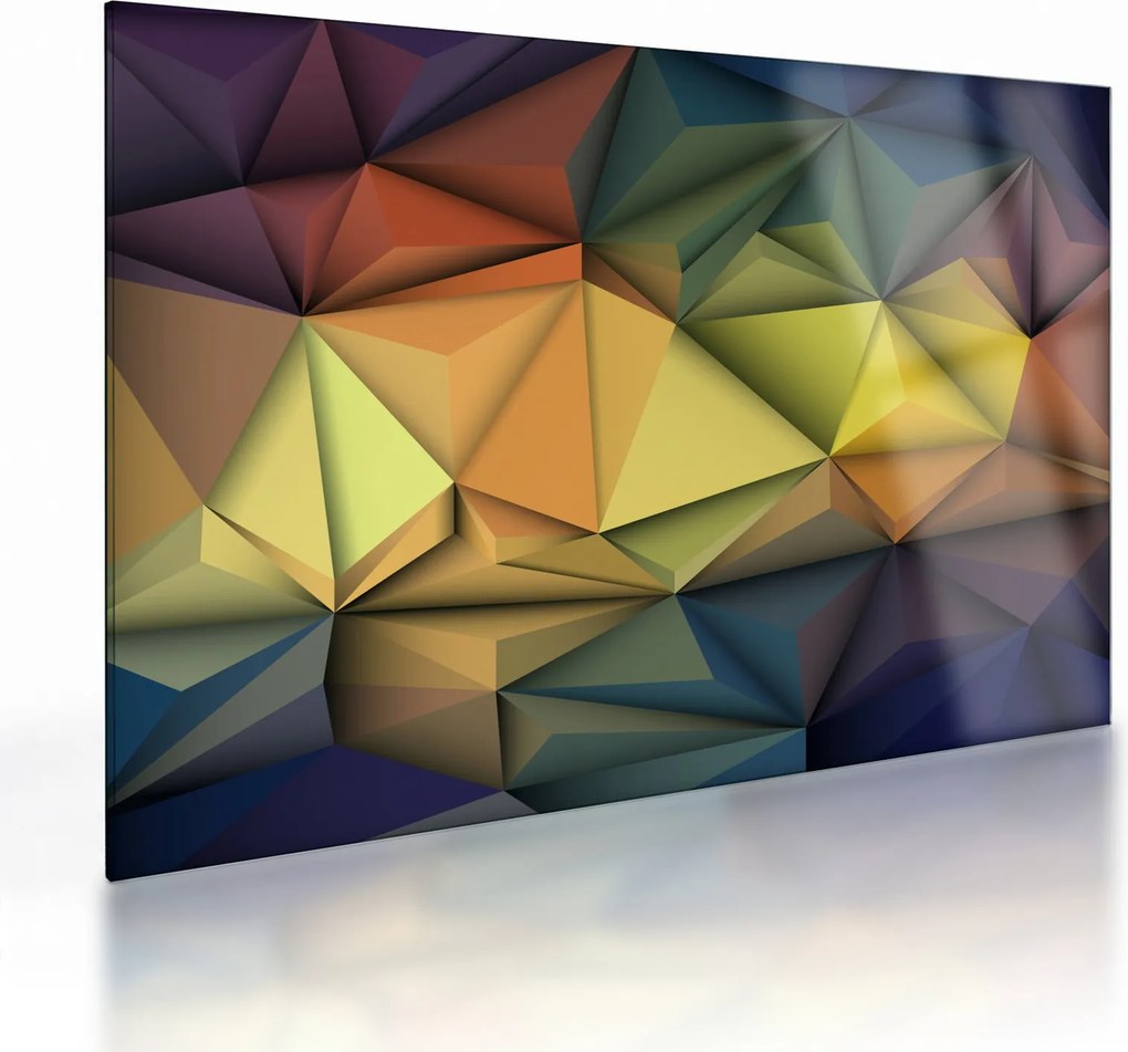 Sklenený obraz - Polygonálna 3D abstrakcia (70x50 cm)