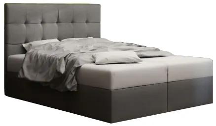 Manželská posteľ Boxspring 140 cm Duel 2 Comfort (sivá) (s matracom a úložným priestorom). Vlastná spoľahlivá doprava až k Vám domov. 1055834
