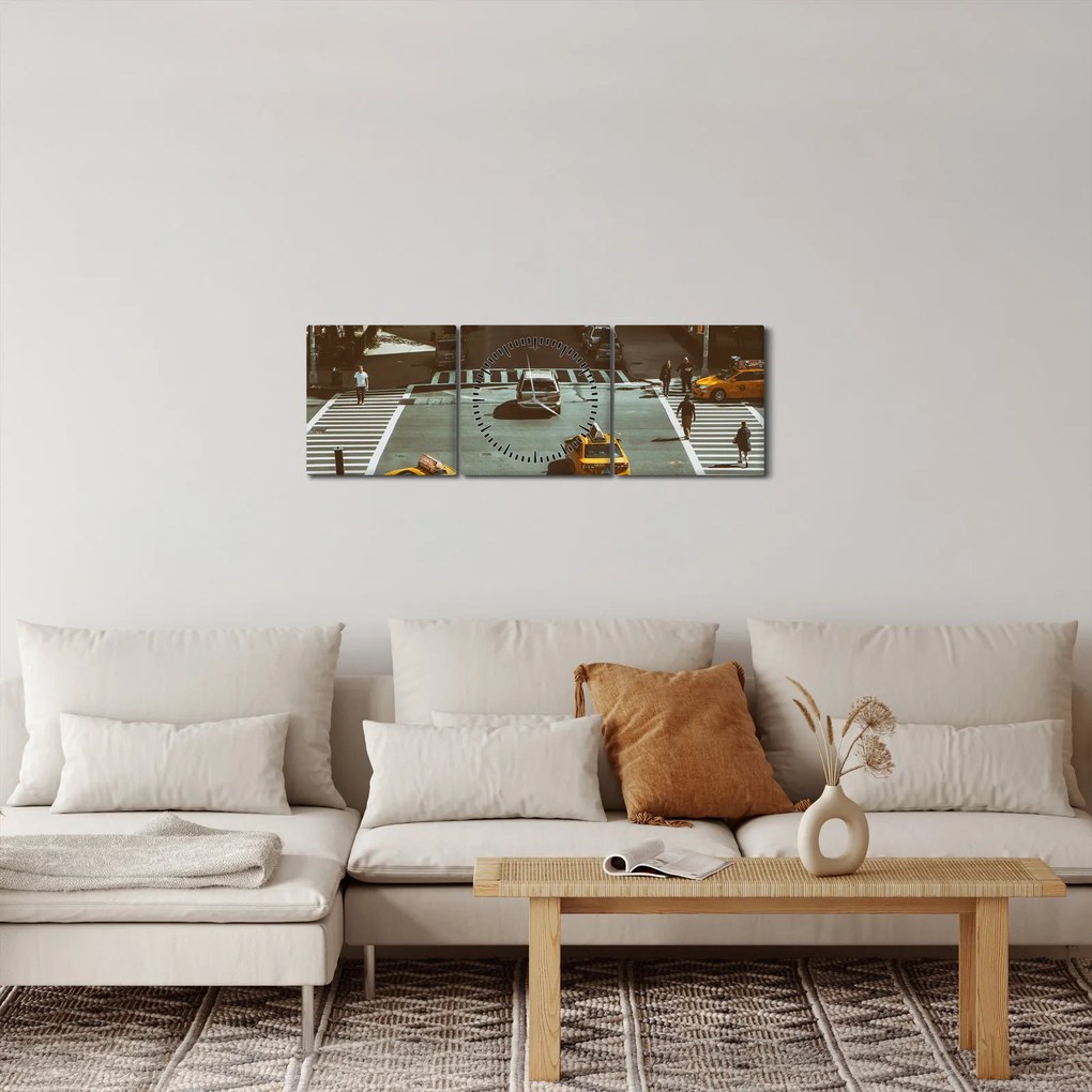Obraz - New York (s hodinami) (90x30 cm)