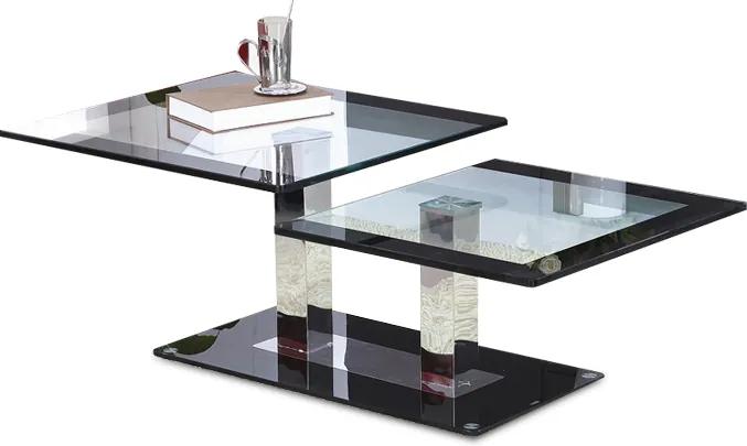 Konferenčný stolík Gabriel - oceľ / sklo