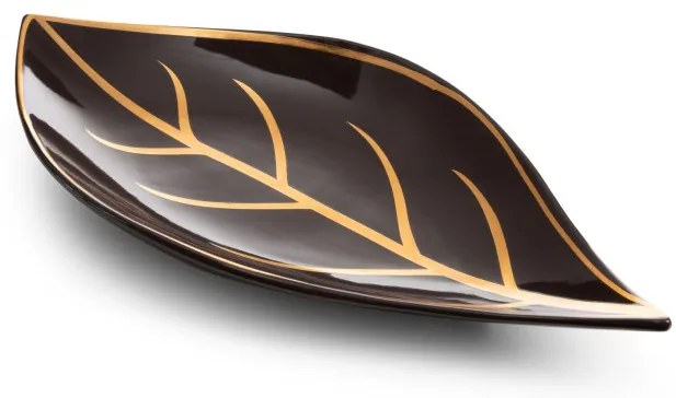 Dekoračný podnos ALISMA 2 1 hnedý / zlatý