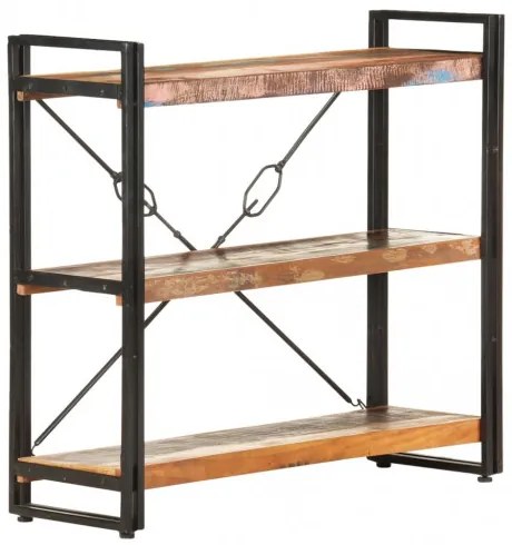vidaXL Knižnica s 3 policami 90x30x80 cm recyklovaný masív-