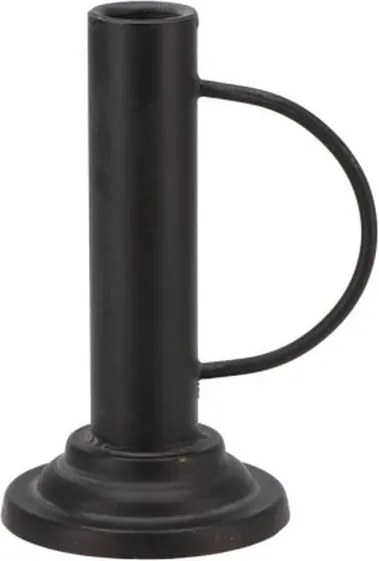 Čierny antik kovový svietnik na úzku sviečku Ariana black - 9*11*15 cm