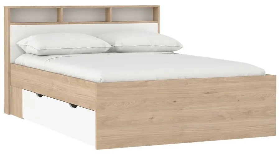 Dvojlôžková posteľ v dekore duba s úložným priestorom bez roštu 140x200 cm v prírodnej farbe Ikast – Tvilum