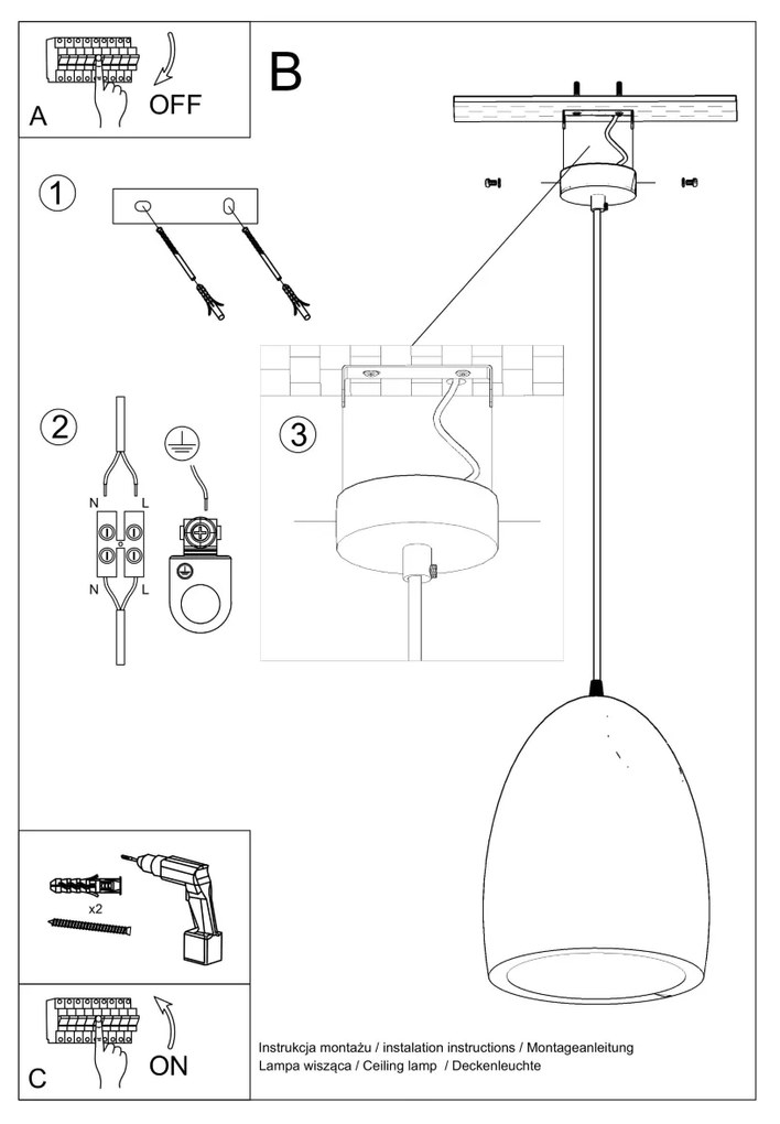 Keramická závesná lampa BUKANO