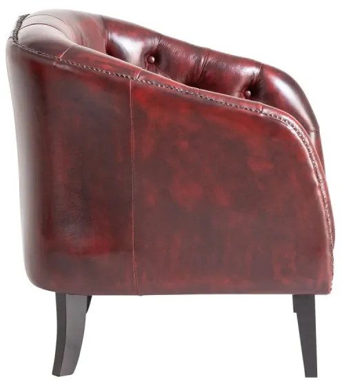 furniture-nabytek.cz - Kreslo Chesterfield Oakland z masívnej pravej kože, červené