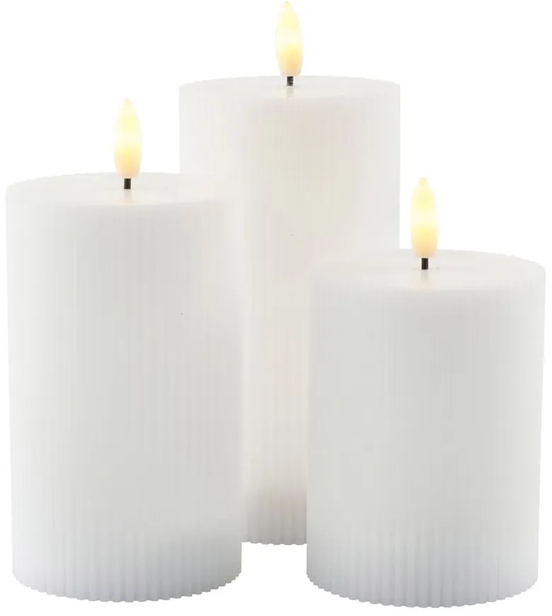 Biele dobíjacie svetelné dekorácie v súprave 3 ks Smilla – Sirius