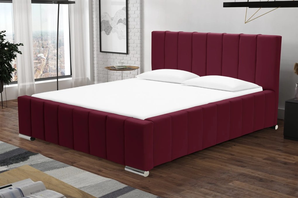 Čalúnená posteľ s úložným priestorom SWEET Červená 120x200 cm