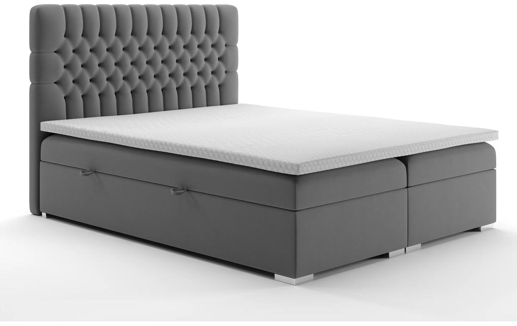 Manželská posteľ Boxspring 160 cm Daliny (sivá) (s úložným priestorom). Vlastná spoľahlivá doprava až k Vám domov. 1020258