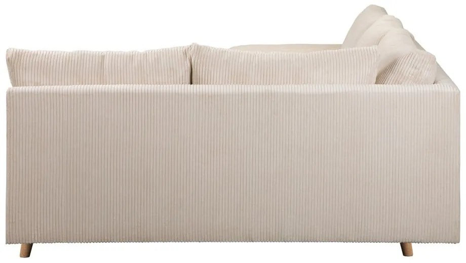 Krémová menčestrová rohová pohovka (pravý roh) Ariella – Ropez