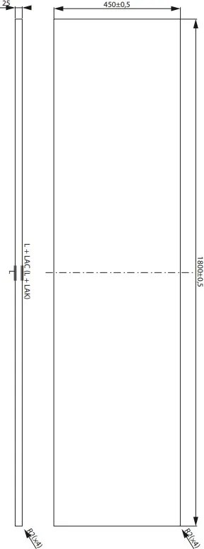 Cersanit City, pultová doska 180x45x2,5 cm, biela lesklá, S584-054