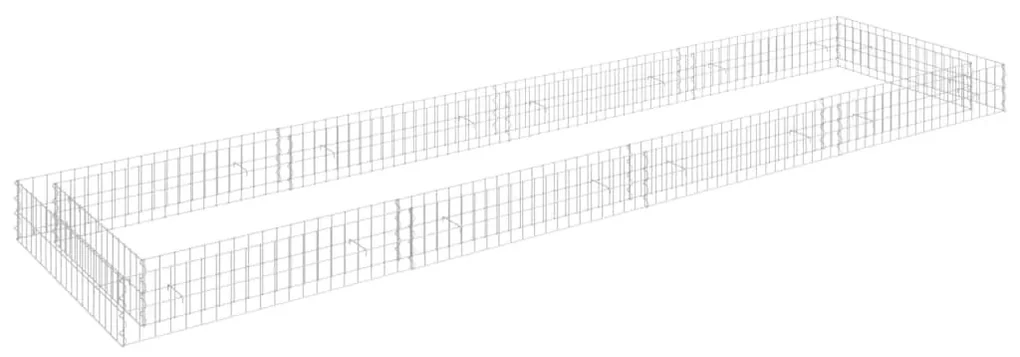 vidaXL Gabiónový vyvýšený záhon pozinkovaná oceľ 400x100x20 cm