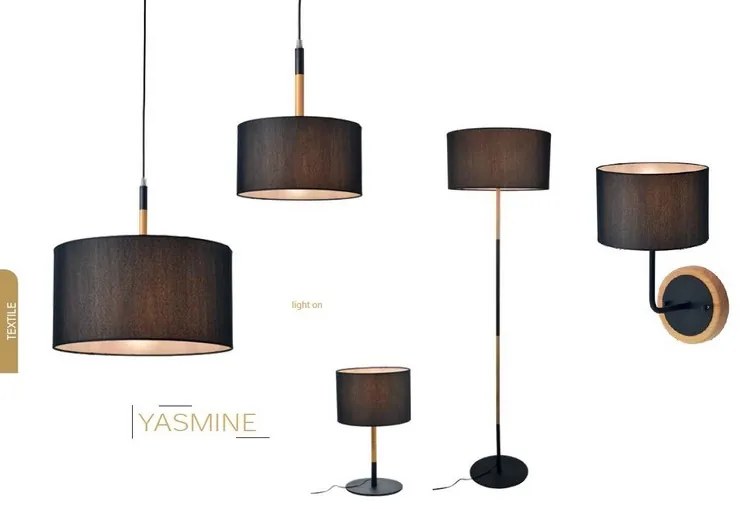 ACA DECOR Nástenné svietidlo YASMINE max. 60W/E27/230V/IP20, čierne