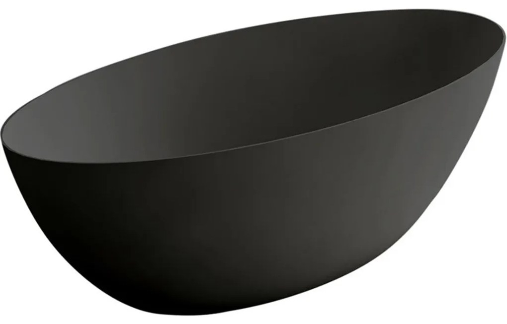 Cerano Emilia, voľne stojaca vaňa z liateho mramoru 180x85cm, čierna matná, CER-CER-417539