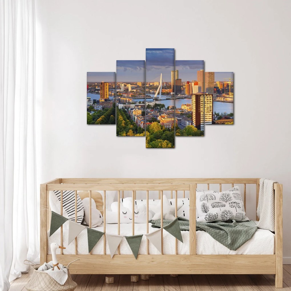 Obraz - Panorama Rotterdamu, Holandsko (150x105 cm)