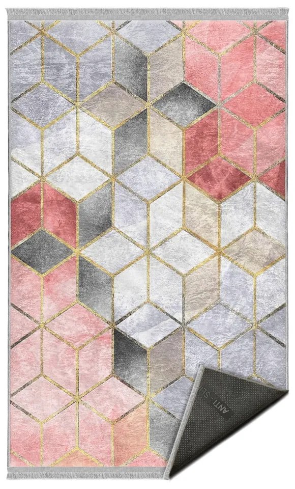 Sivo-ružový prateľný koberec 160x230 cm – Mila Home