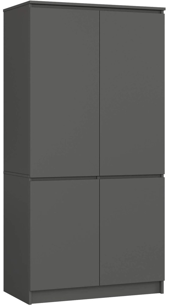 Šatní skříň CLP S90/4D grafitově šedá