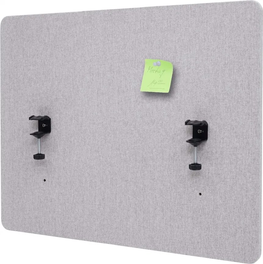 Akustický panel na stôl HWC-G75 - dvojstenná látka/textil - 60x75cm - sivá